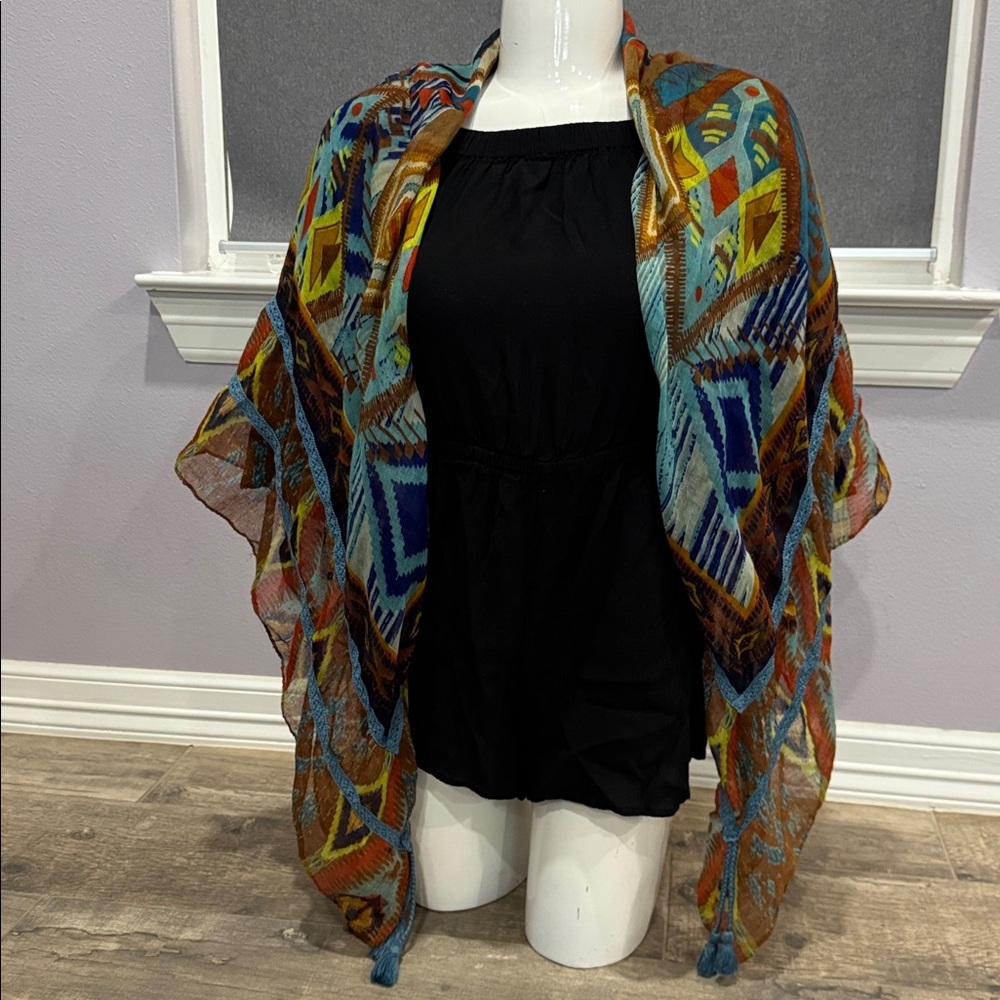 Colorful Patterned Scarf - Picture 3 of 4